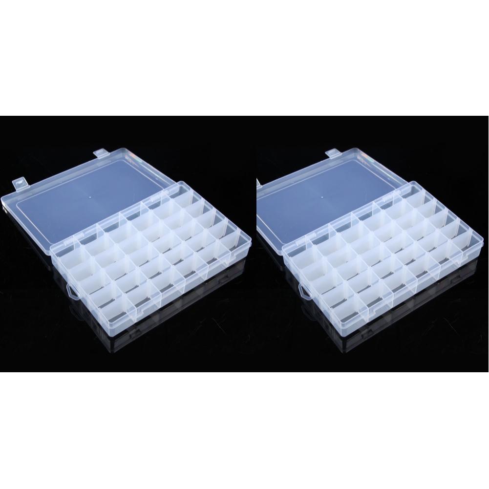 36 Grid Storage Container Transparent Plastic Storage Box Multi-function Portable Eco-friendly Practical Nail Art Accessories