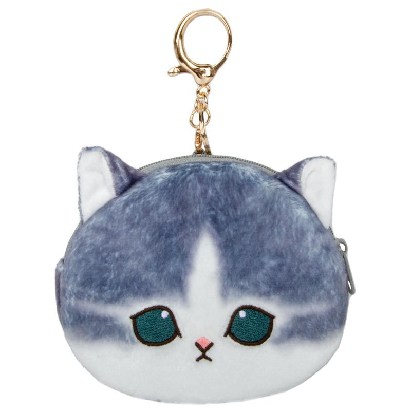 

Shark Cartoon Mofusand Cat Headphone Bag Wallet Animal Pendantwith Pp Cotton Blue White