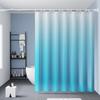 1 Set Shower Curtain with 12 Hanging Rings Contrast Gradient Color Thickened Waterproof Punch-free