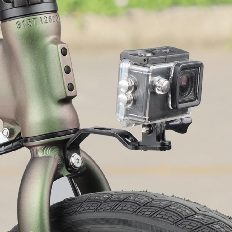 No-Drilling Bicycles Fork Camera and Light Mount Brackets with Stainless Steel Brackets and Aluminum Connecting Part