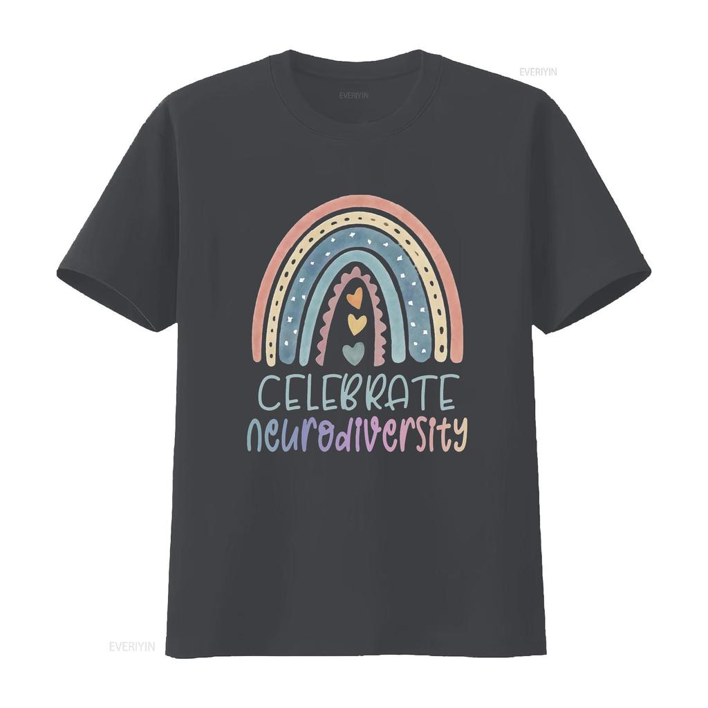 Mens CELEBRATE NEURODIVERSITY Mental Health Autism Awareness  T Shirt Black X Large vintage Washed streetwear Stylish Soft