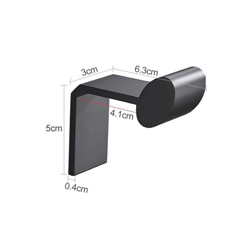 

White/Black Aluminum Bathroom Storage Hook Free Nail Coat Hat Hook Towel Hook Porch Bedroom Key Hook Bathroom Accessories чорний