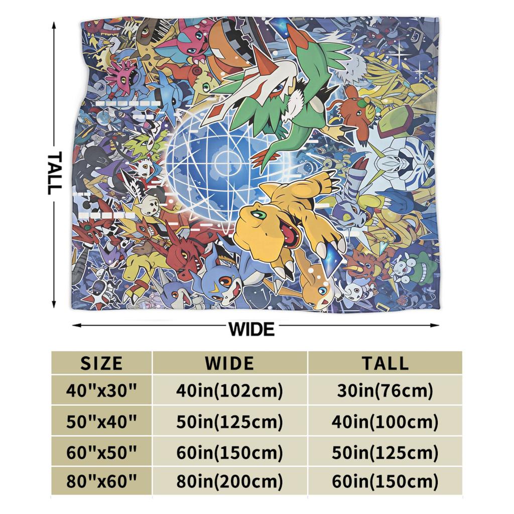 Digimon Plush Blankets Girls Boys Flannel Throw Blanket For Couch Bed Warm Soft Custom Quality Bedspread Birthday Present