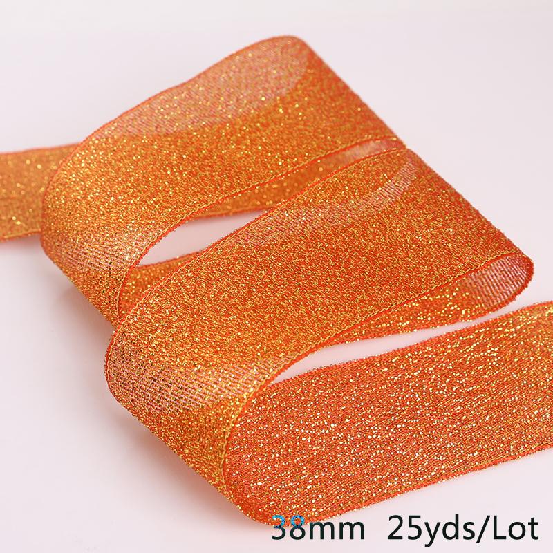 25Yards Metallic Ribbon Organza Ribbon For Wedding Party Decoration Gift Wrap Christmas Ribbons