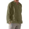 Designer Spring Summer Men's Casual Cotton Linen Color Long Sleeve Shirts Loose Stand Collar Shirts