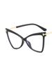 Cat Eye Oversized Glasses Frame TR90 Lightweight Fashion Butterfly Computer Glasses Triangle Eyewear for Women
