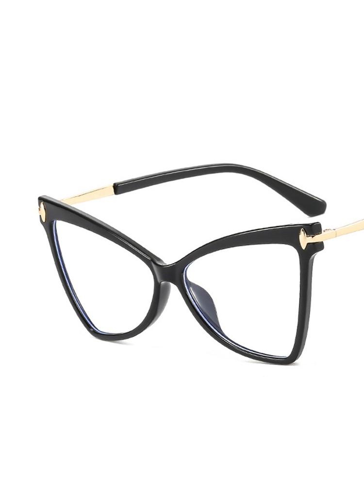 Cat Eye Oversized Glasses Frame TR90 Lightweight Fashion Butterfly Computer Glasses Triangle Eyewear for Women