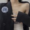 Women Brooch Fabric Camellia Shape Anti-slip Wear-resistant Suit Scarf Coat Collar Hat Pin Decoration Prom Party