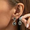 Ingemark 2 Styles Trendy Elegant Black Acrylic Pendant Earring for Women Classic Drop Earrings Charms Daily Wear Jewelry Gift