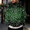 Men's Christmas Print Hoodie with Large Pockets, Casual Loose Fit Pullover for Holiday