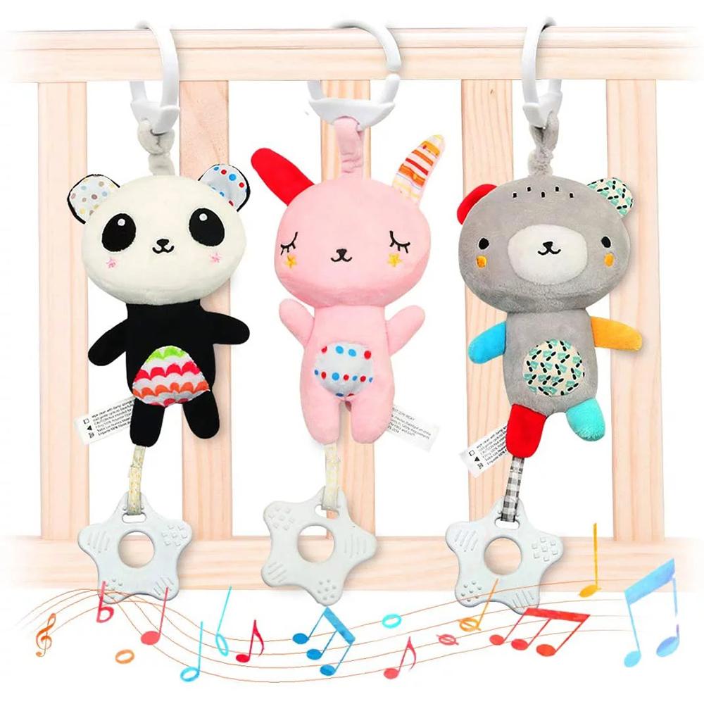 Baby Rattles with Teethers Soft Plush Stroller Car Seat Crib Baby Hanging Toys Development Infant Toy for Newborn Bebe Gifts