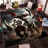 "Skeleton Rhino Warrior with Rider and Red Cloak Fantasy Carpet" Suitable for use as an anti-slip for living room bedroom sofas