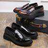 Thick Bottom Leather Shoes Handmade Loafers for Men High Quality Dress Shoes Male Social Masculino Business Botas Para Hombre
