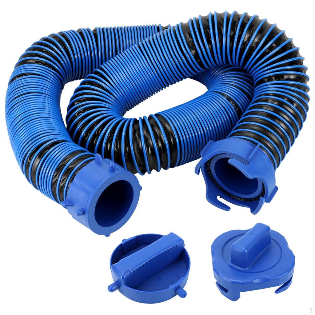 Flexible Drain Hose with End Closures PressureResistant Corrugated HeavyDuty