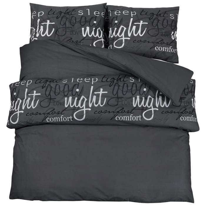 VidaXL Ensemble de housse de couette Noir 260x220 cm Coton 136536