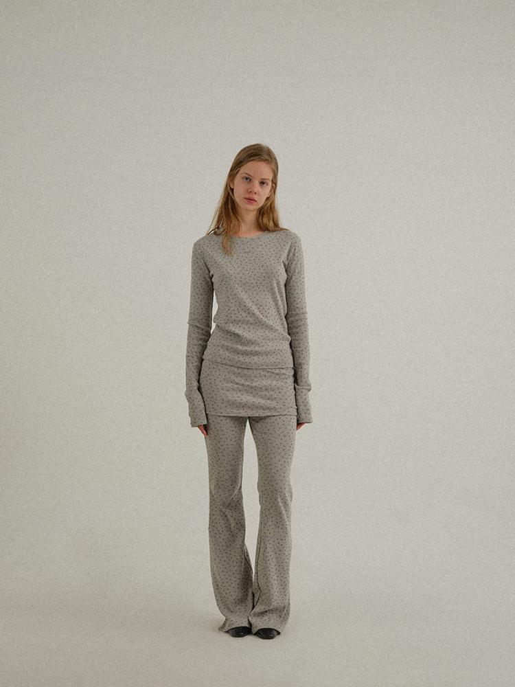 SUNDAY FRUIT MARKET W) Flower Flare Pant Gray