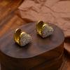 Niche Light Luxury Geometric Diamond-Encrusted Love Popular Stud Earrings Girls Fashion Versatile Titanium Steel Ear Buckle Retro