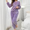 Women Pajamas Sets Autumn Winter Long Sleeves Long Pants Casual Sleepwears Soft Pijamas Comfy Pyjamas