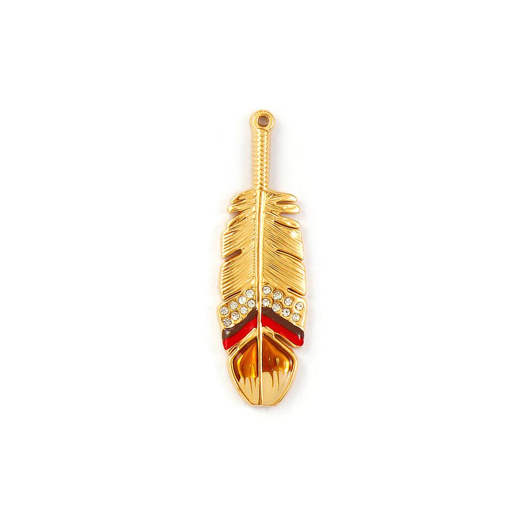 1Piece 304 Stainless Steel Pendants 18K Gold Plated Enamel Tree Of Life Moon Feather Winged Cross Charms For DIY Necklace Making