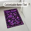 Dinosaur Theme Crystal Velvet Rug Personalized Custom Name Text Soft Floor Mat Home Decor
