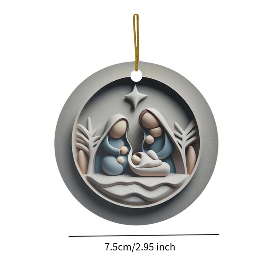 Nativity Hanging Decorations Acrylic Ornament Decorative Party Supplies for Bedroom Living Room Office Housewarming Farmhouse
