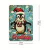 Vintage Penguin Bird Christmas Tin Sign 8x12 Inch Aluminum Metal Poster Holiday Wall Decor For Home Office Cafe Garage