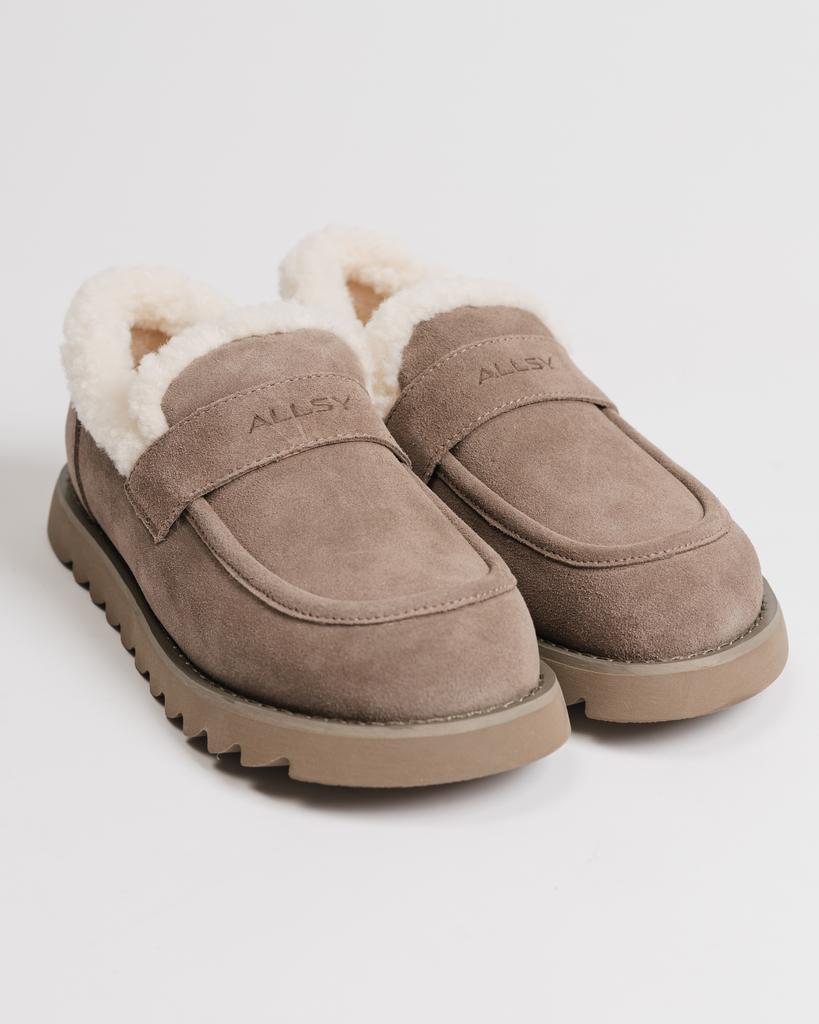 Туфли утепленные женские Allsy 11718 36 бежевые замша шерсть