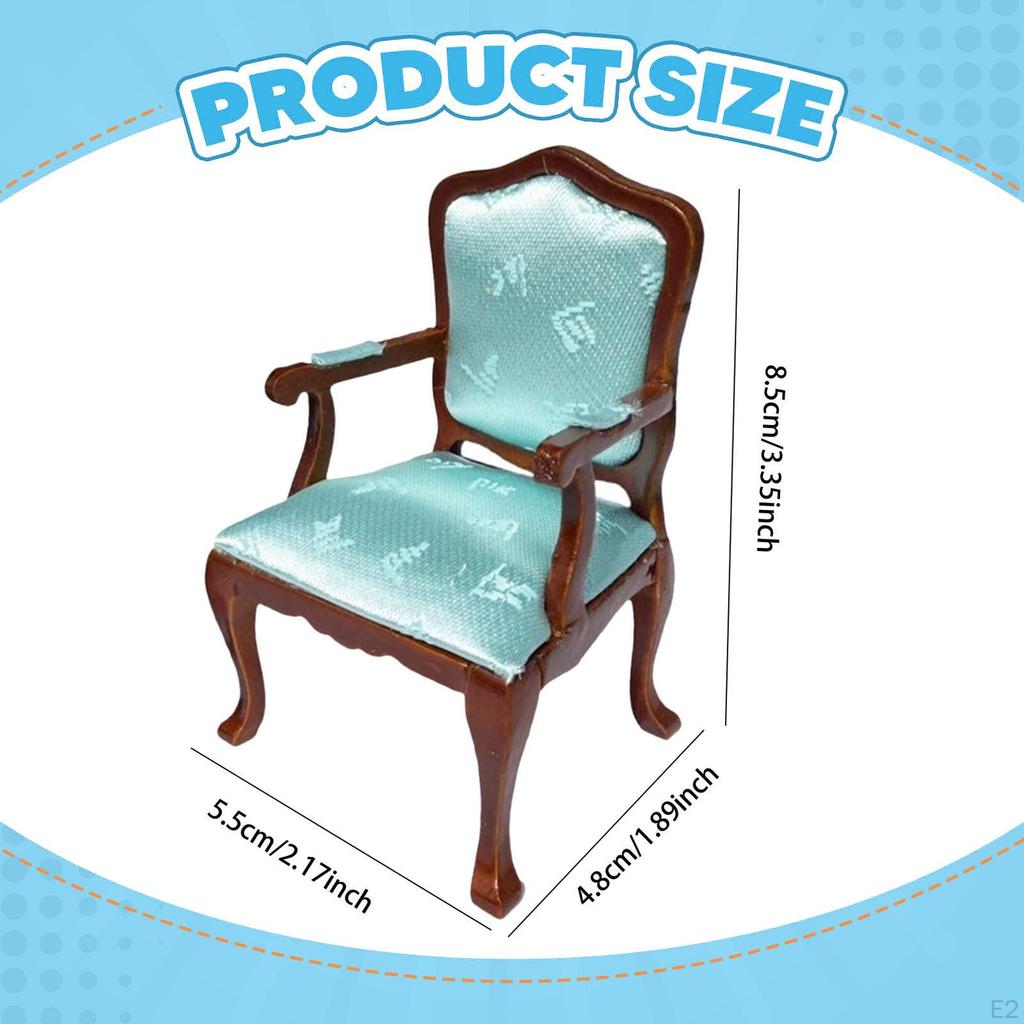 1/12 Dollhouse Furniture Chair Doll House Accessory Ornament Armchair Decorative