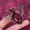 Faceted Kashmir Ruby Pendant Butterfly Design Pendant Copper Wire Wrapped Jewelry