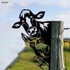 Metal Cow Duck Silhouettes Garden Fence Decor