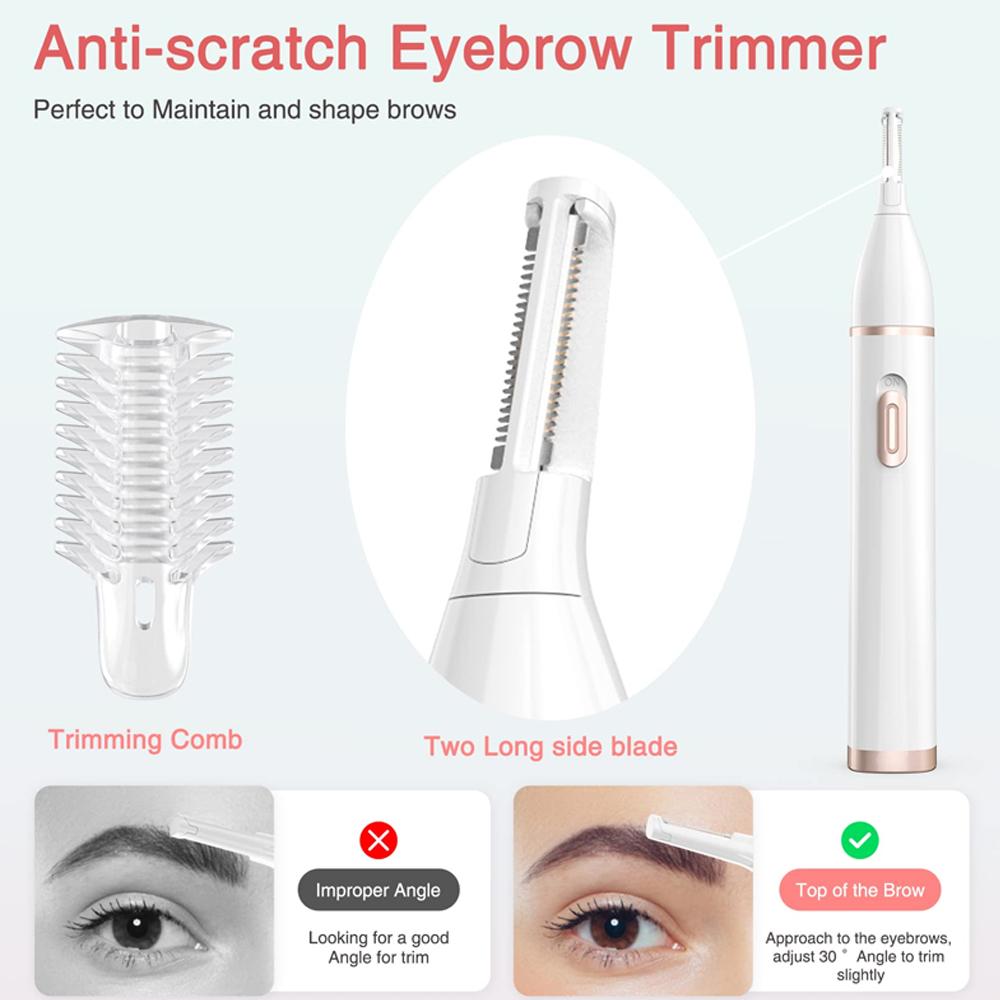5 In 1 Electric Shaver Hair Removal For Ladies Bikini Trimmer Epilator Painless Razor For Body Face Eyebrow Arms Legs Pubic Hair