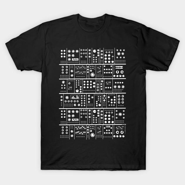 

Men Black Print T-shirt Modular Synthesizer No-Cut Transfer Paper Print Cotton Tshirt S чорний