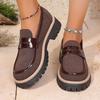 Fashion Non Slip Platform Loafers for Women 2025 Spring Summer Faux Suede Casual Shoes Woman Comfortable Slip On Flats Plus Size