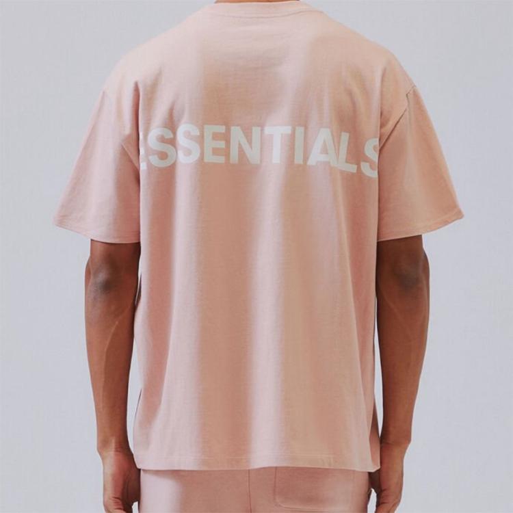 Fear Of God Essentials Pink 3M Logo Boxy T Shirt FOG-FW19-56