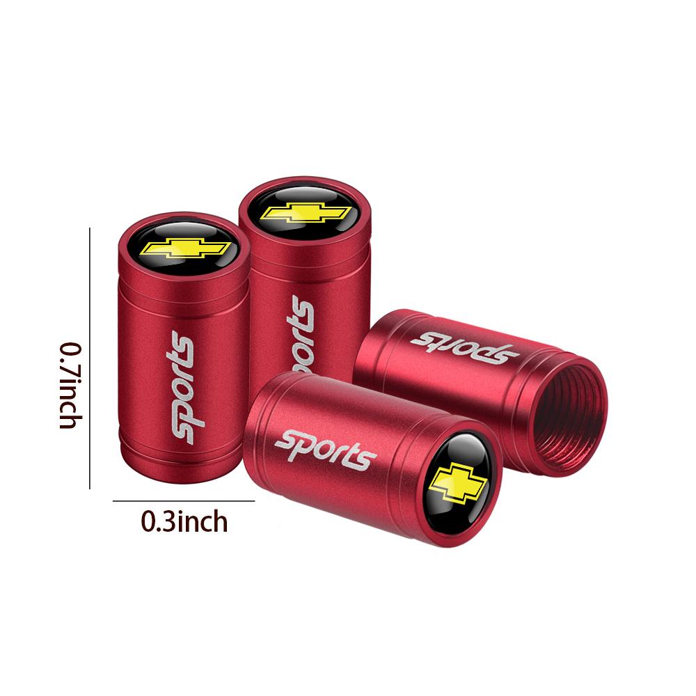 4Pcs Aluminum Alloy Car Wheel Tire Valve Caps Badge Cover For Chevrolet Cruze Captiva Spark Cruze Captiva Aveo Silverado Corsa