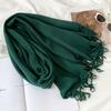 Solid Color Scarf Imitation Cashmere Scarf Winter Thickened Warm Multi-Color Scarf Women'S Long Fringed Shawl