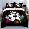 Colorful Soccer Theme Three-Piece Set Multiple Sizes Kid'S And Adults' Bedroom Exquisite 3Pc Bedding Set, Gift