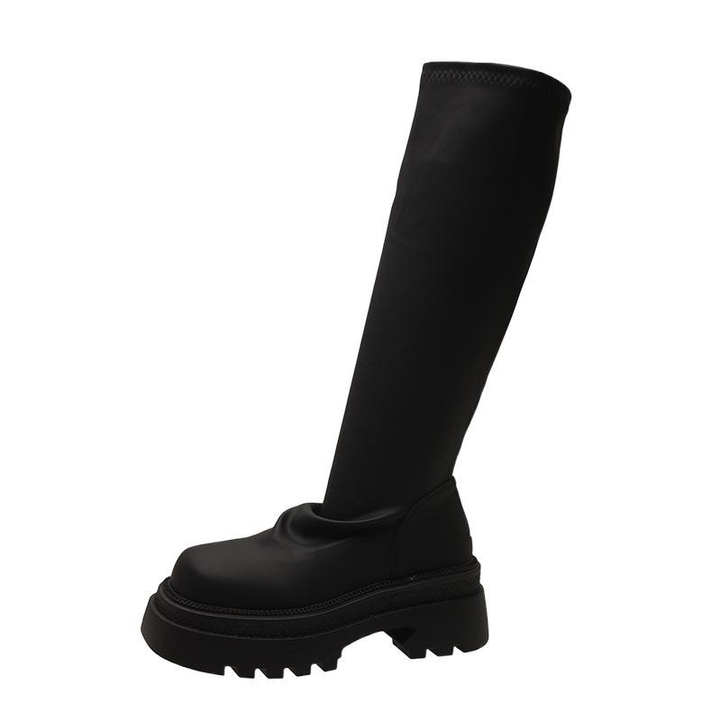 Thick-soled Boots Women's Autumn and Winter New Retro But Knee-thin High Knight Boots