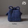 Large Denim Tea Set Carry Bag for Teapot with Four or Six Cups Portable Storage Organizer for Travel Outdoor Use No Cups