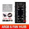 12V 4Pin/5V 3PIN Cooler Fan HUB Splitter SATA Power Supply ARGB/RGB PWM Fan Hub Addressable RGB Lighting PCB Splitter with Cable