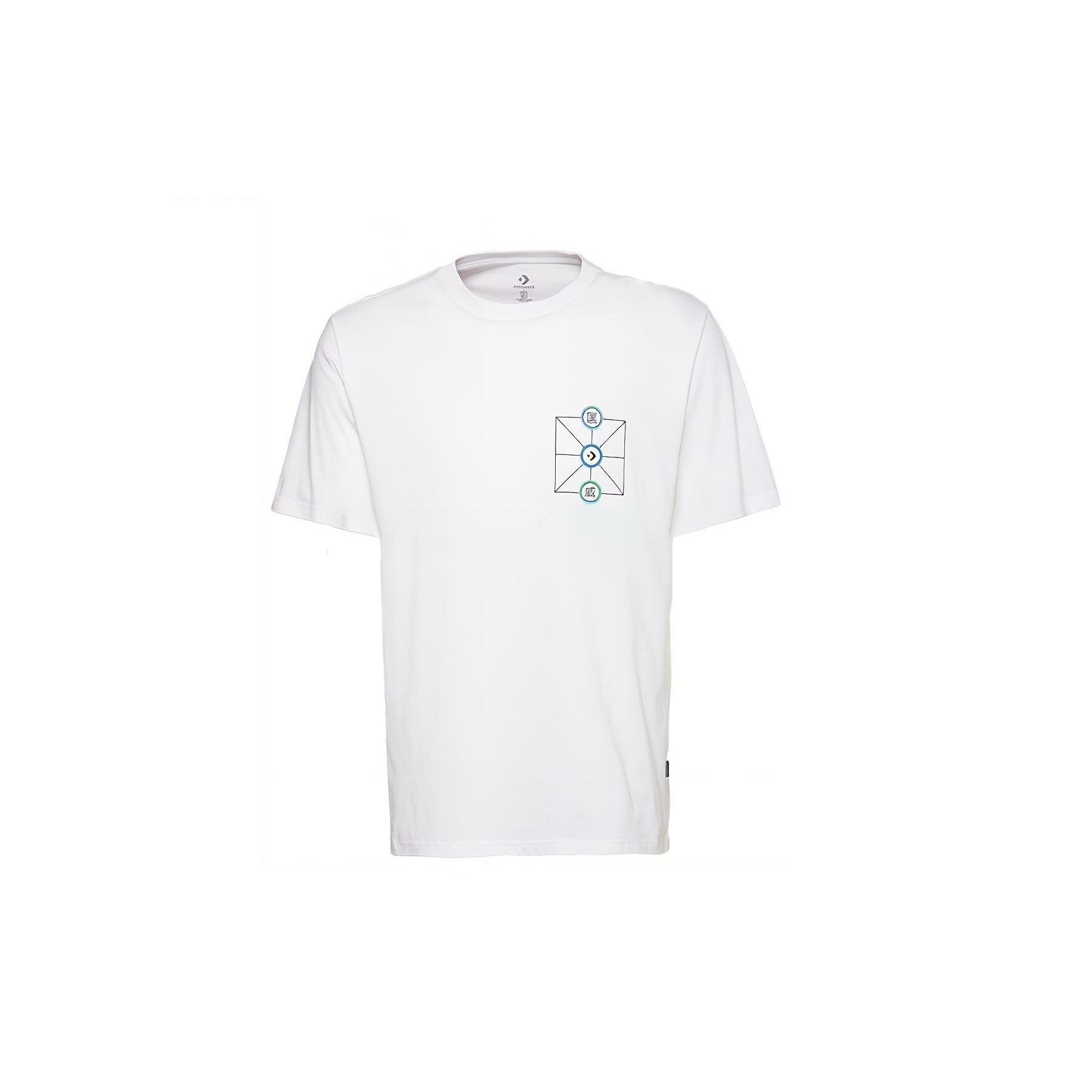 Men s Converse Creative Sports Round Neck Short Sleeve White 10018141-A01 XL
