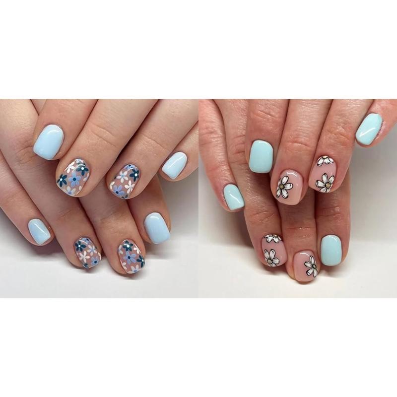 

Накладні нігті Французький манікюр Квадратні кінчики нігтів Накладні нігті з дизайном Штучні акрилові нігті Повне покриття Акрилові накладні нігті 1