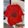A Basket Of Cherries Printing Female Tee Shirt Breathable Casual T-Shirts Summer Short Sleeve Soft Loose Women