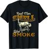 Real Men Smell Like Smoke BBQ Smoker Grill Graphic T-Shirt Cotton Short Sleeve Round Neck Tee