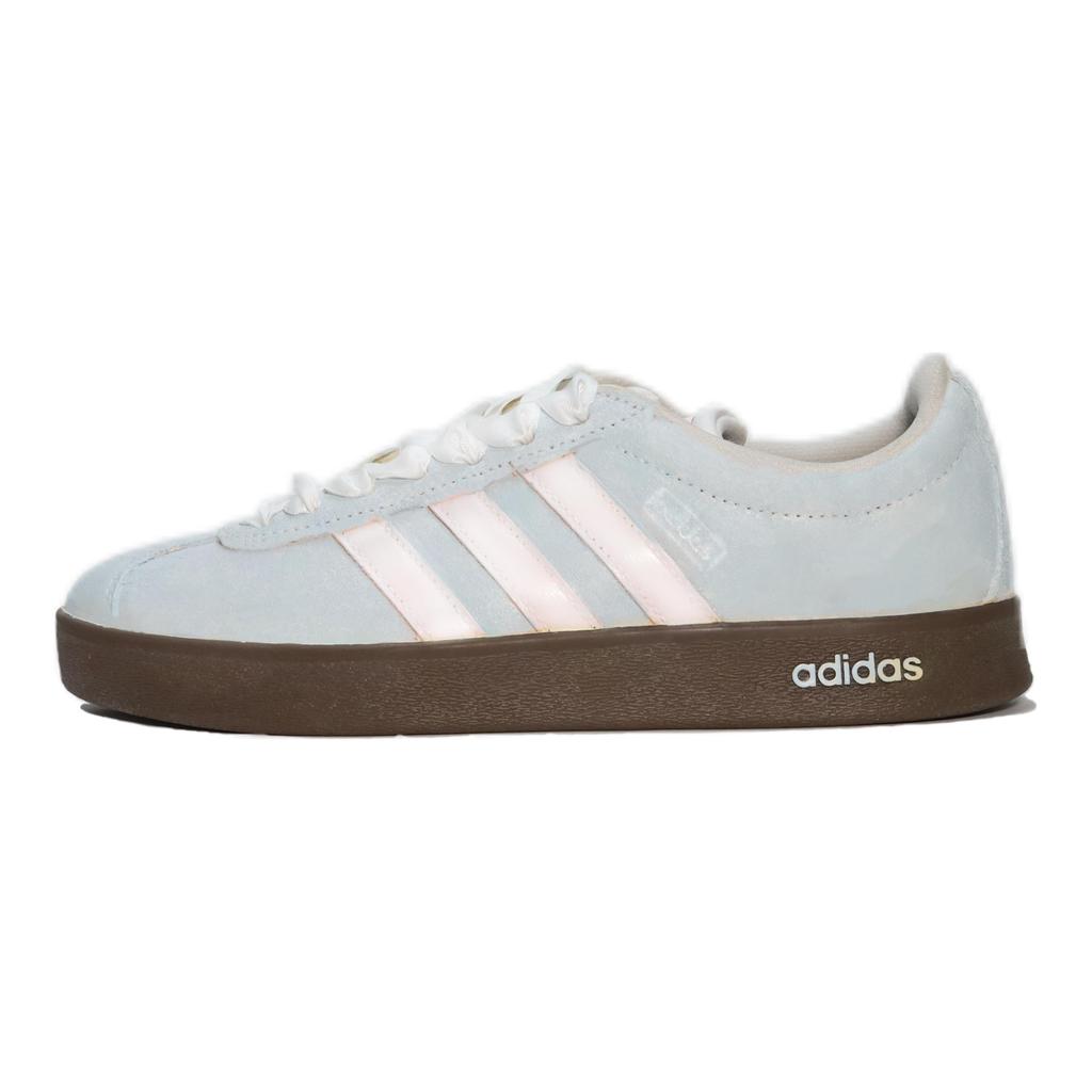 Adidas Neo VL Court 2.0 Starry Aqua Blue Suede Cushioning Coverage Lightweight Low top Casual Shoes Unisex Light Blue JS3003(team665-)