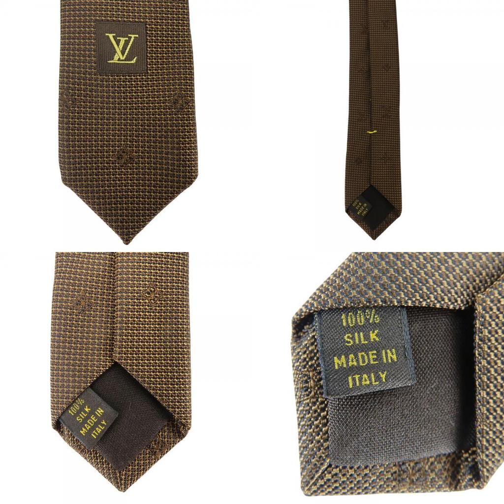 Used LOUIS VUITTON tie Monogram silk Brown suit
