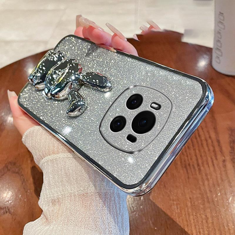 

For Honor Magic6 5G Case PC+TPU Rabbit Phone Cover with Pull Kickstand Silver