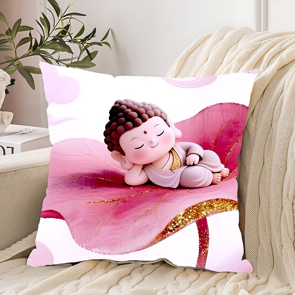 Buddha Zen Stein Blume Serie Kissenbezug Elegant Wohnzimmer Schlafzimmer Dekorative Rechteckige Kissenbezüge Sofakissenbezug