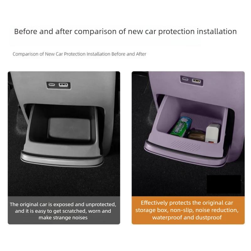 For Leapmotor B10 2025+ Car Storage Box Silicone Under Rear Air Vent Decorative Rear Kick Protection Panel Interior Accessories