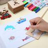 42pcs Wooden DIY Drawing Template Templates With Markes, Children's Drawing Template Drawing Tool Set